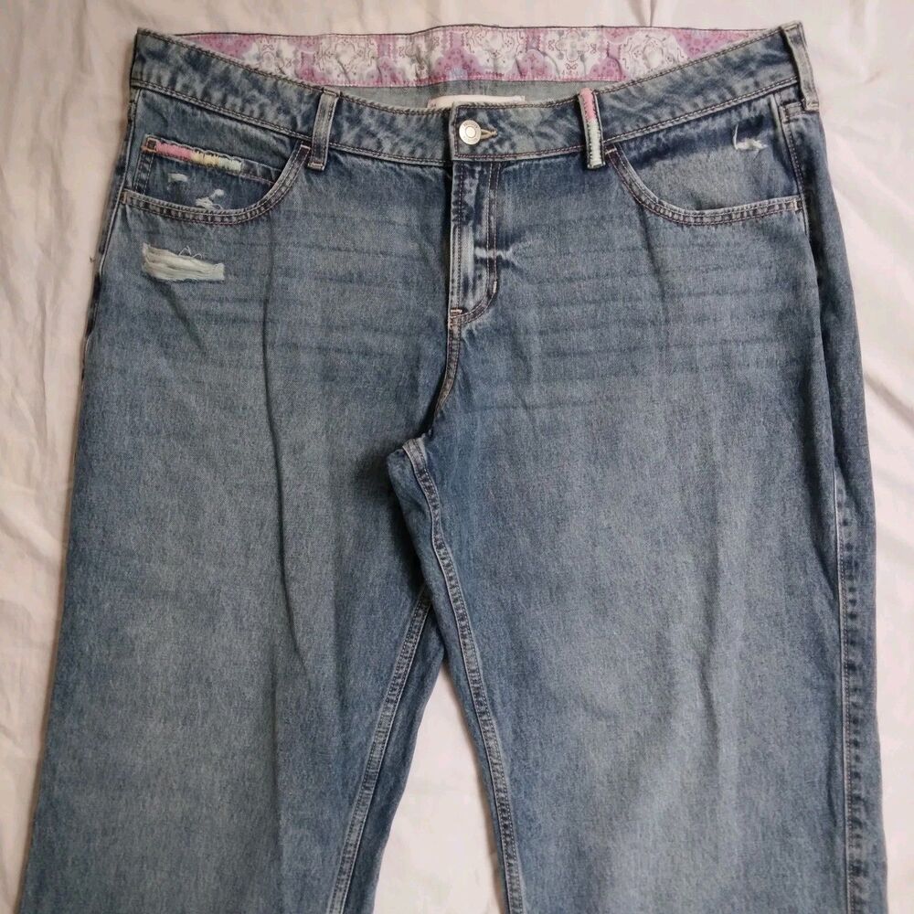 Hollister Low-Rise Baggy Jeans Blue Med Wash Wide Leg Boho Preppy Women's 16 33 - Picture 2 of 16